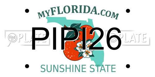 PIPI26 Florida License Plate