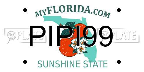 PIPI99 Florida License Plate