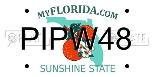 PIPW48 Florida License Plate