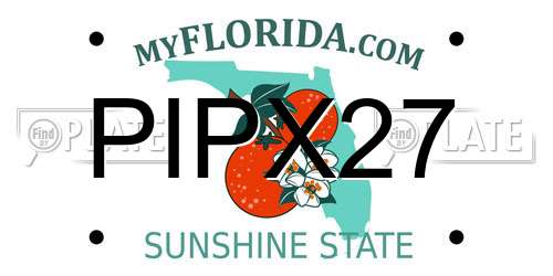 PIPX27 Florida License Plate