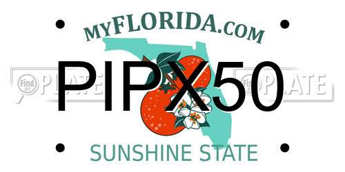 PIPX50 Florida License Plate