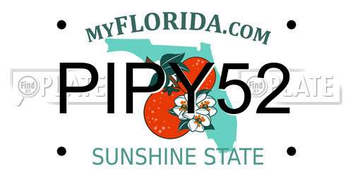 PIPY52 Florida License Plate