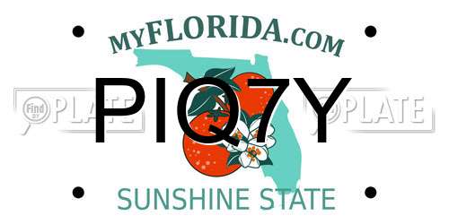 PIQ7Y Florida License Plate
