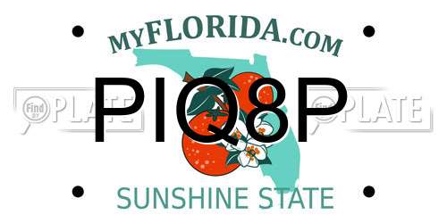 PIQ8P Florida License Plate