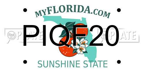 PIQF20 Florida License Plate