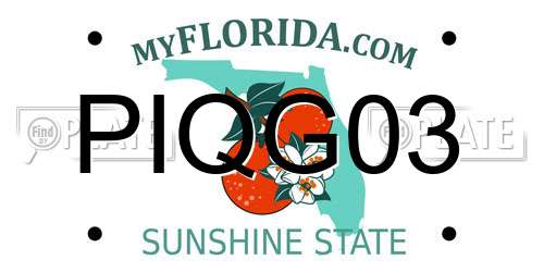 PIQG03 Florida License Plate