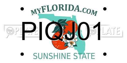 PIQJ01 Florida License Plate