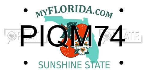 PIQM74 Florida License Plate