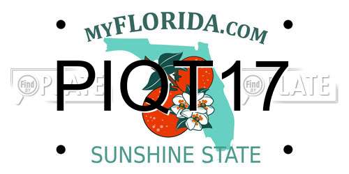 PIQT17 Florida License Plate