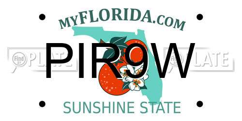 PIR9W Florida License Plate