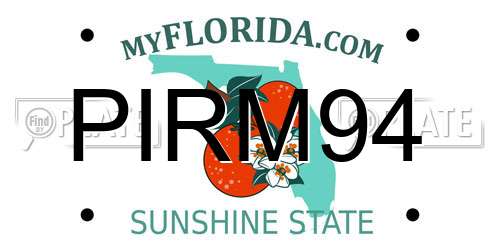 PIRM94 Florida License Plate