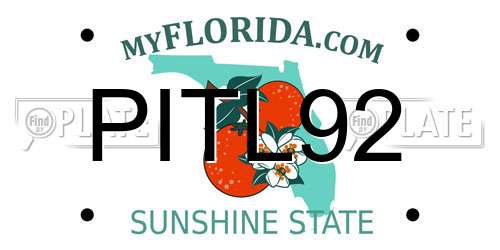 PITL92 Florida License Plate