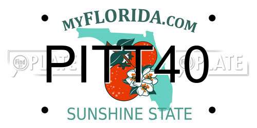 PITT40 Florida License Plate