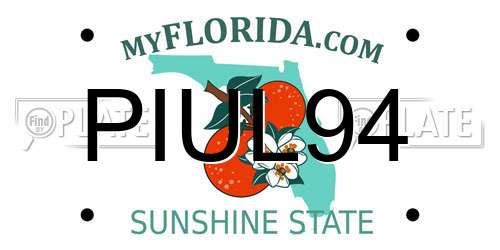 PIUL94 Florida License Plate