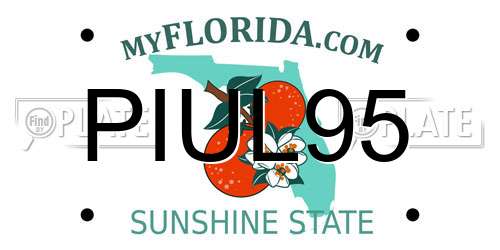 PIUL95 Florida License Plate
