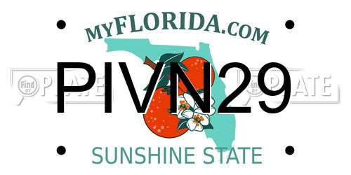 PIVN29 Florida License Plate
