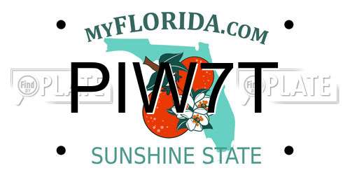 PIW7T Florida License Plate