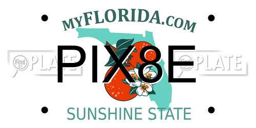 PIX8E Florida License Plate