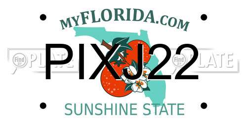 PIXJ22 Florida License Plate