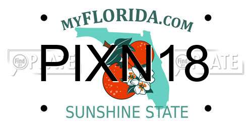 PIXN18 Florida License Plate