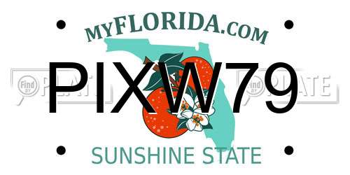 PIXW79 Florida License Plate
