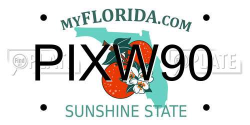 PIXW90 Florida License Plate