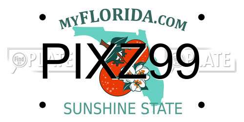 PIXZ99 Florida License Plate