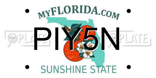 PIY5N Florida License Plate