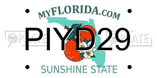 PIYD29 Florida License Plate