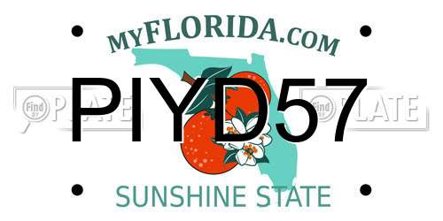 PIYD57 Florida License Plate
