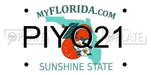 PIYQ21 Florida License Plate