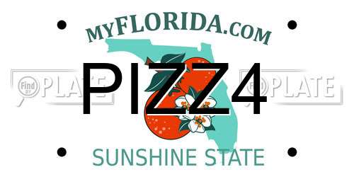 PIZZ4 Florida License Plate
