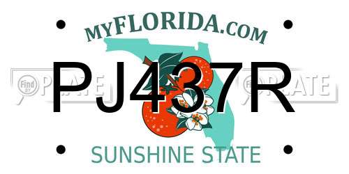 PJ437R Florida License Plate