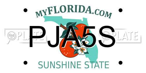 PJA5S Florida License Plate
