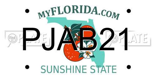 PJAB21 Florida License Plate
