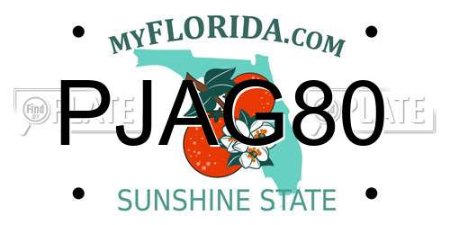 PJAG80 Florida License Plate