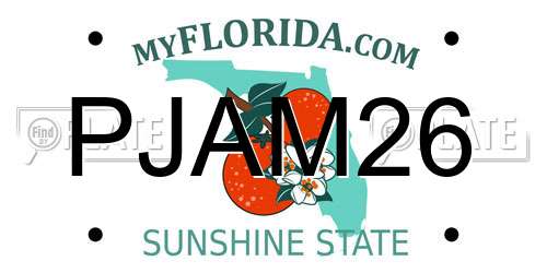 PJAM26 Florida License Plate