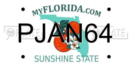 PJAN64 Florida License Plate