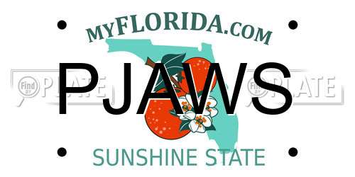 PJAWS Florida License Plate