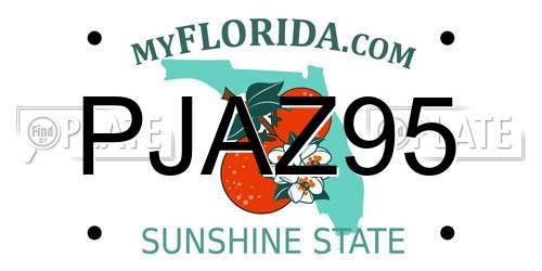 PJAZ95 Florida License Plate