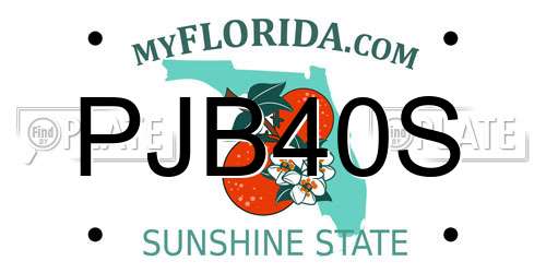 PJB40S Florida License Plate