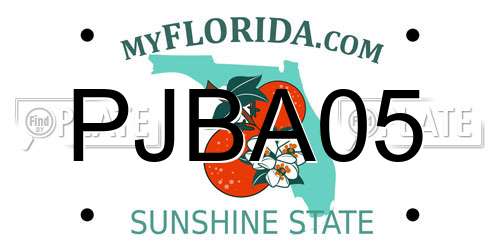 PJBA05 Florida License Plate