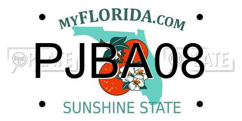 PJBA08 Florida License Plate