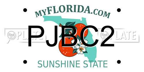 PJBC2 Florida License Plate