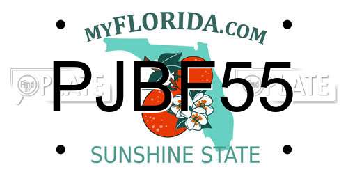 PJBF55 Florida License Plate