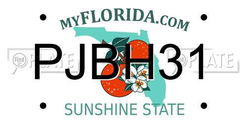 PJBH31 Florida License Plate