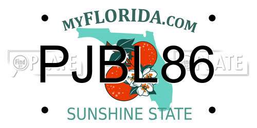 PJBL86 Florida License Plate