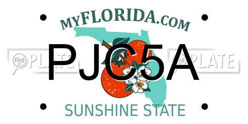 PJC5A Florida License Plate