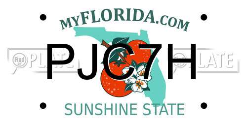 PJC7H Florida License Plate