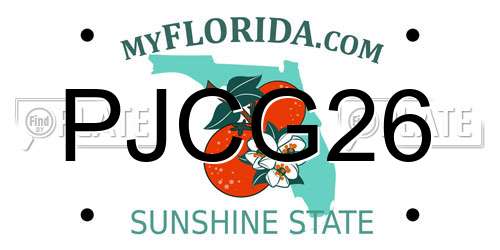 PJCG26 Florida License Plate